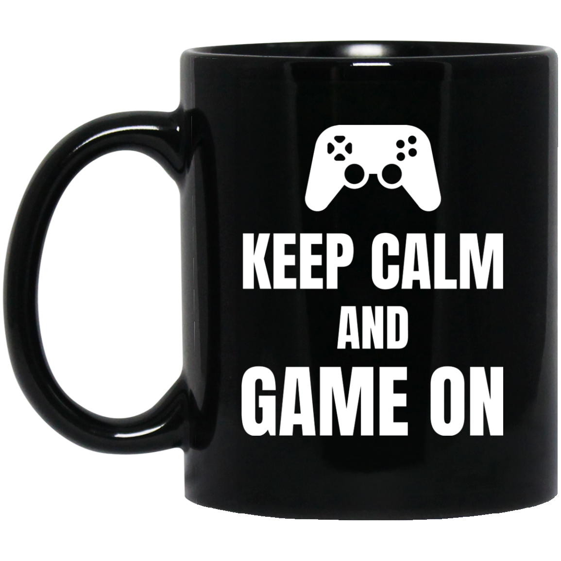 Keep Calm And Game On 11 oz. Black Mug