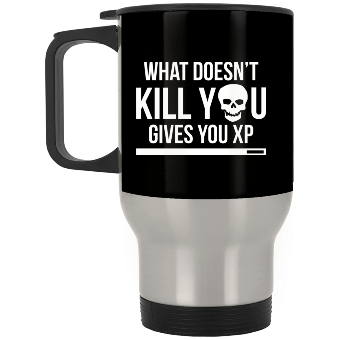 What Doesn't Kill You Gives You XP RPG 14 oz. RPG Travel Mug | Video Game Coffee Mug | Gaming Video Game Stainless Travel Mug Secondary image