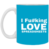 I Fucking Love Spreadsheets Accountant Gift 11 oz. White Mug I Fucking Love Spreadsheets Accountant Gift 11 oz. White Mug