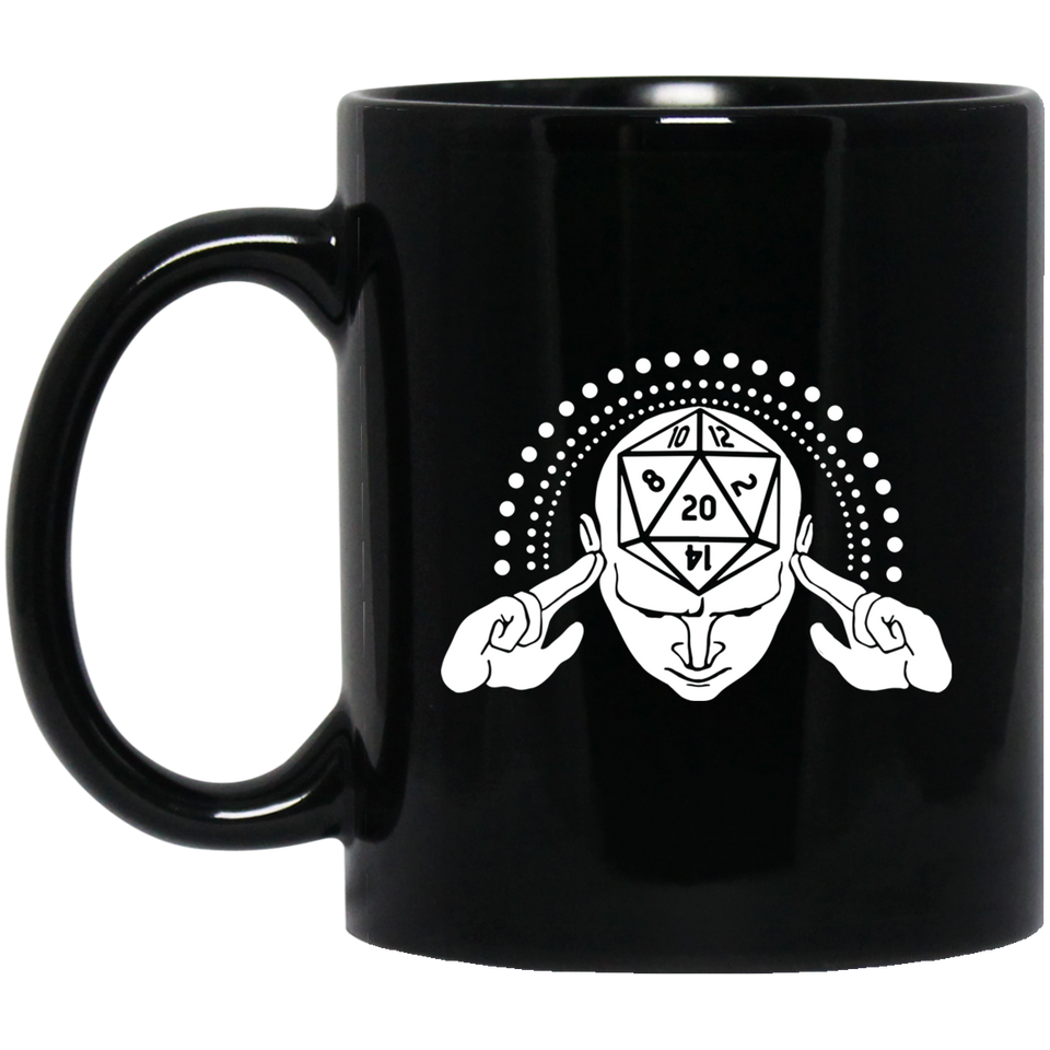 Psionic Dragon Fantasy RPG Dice Mug | Dungeon Master Mug | Tabletop RPG | Tabletop Games | RPG Mug | Role Playing Game Mug 11 oz. Black Mug