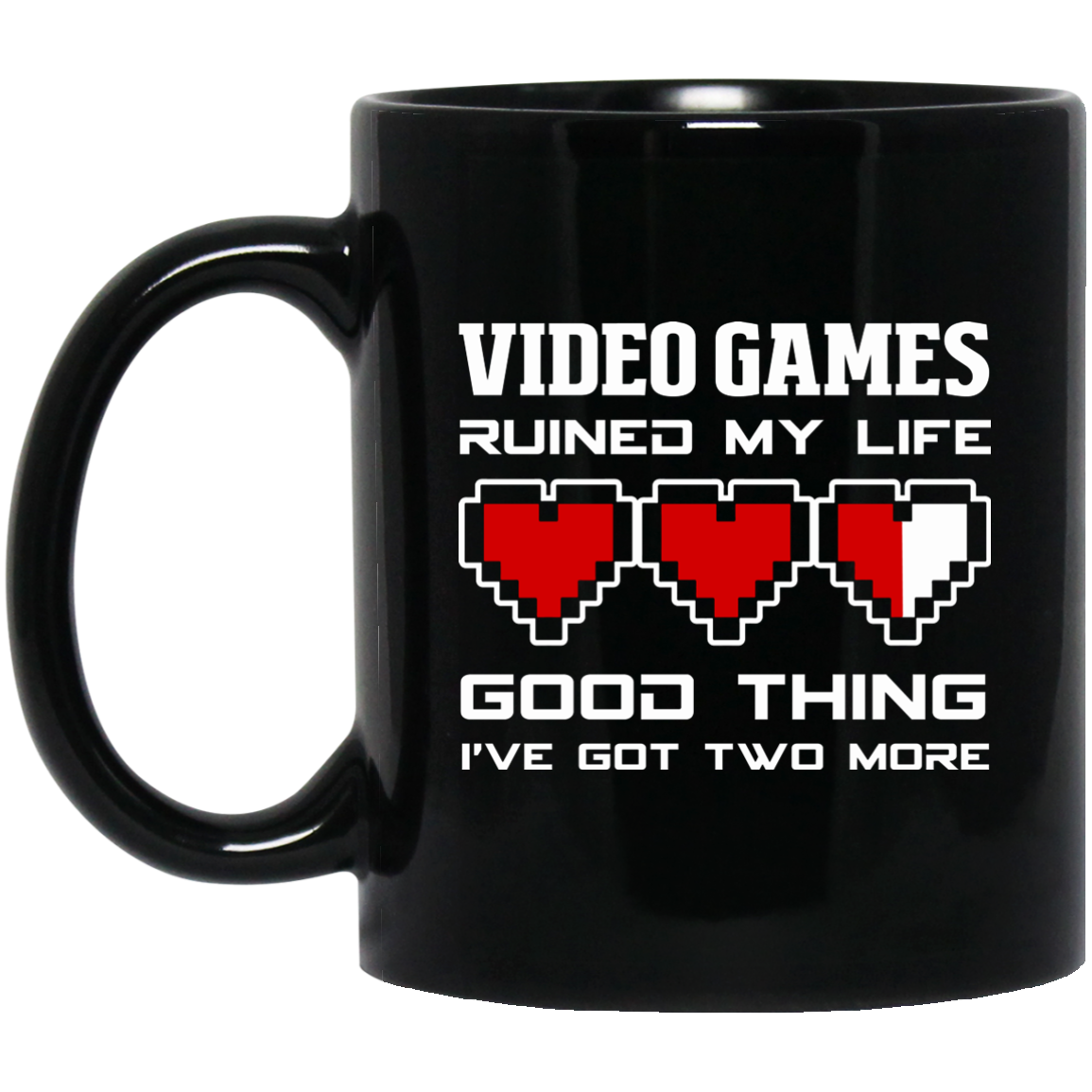 Video Games Ruined My Life 11 oz. Black Mug Secondary image