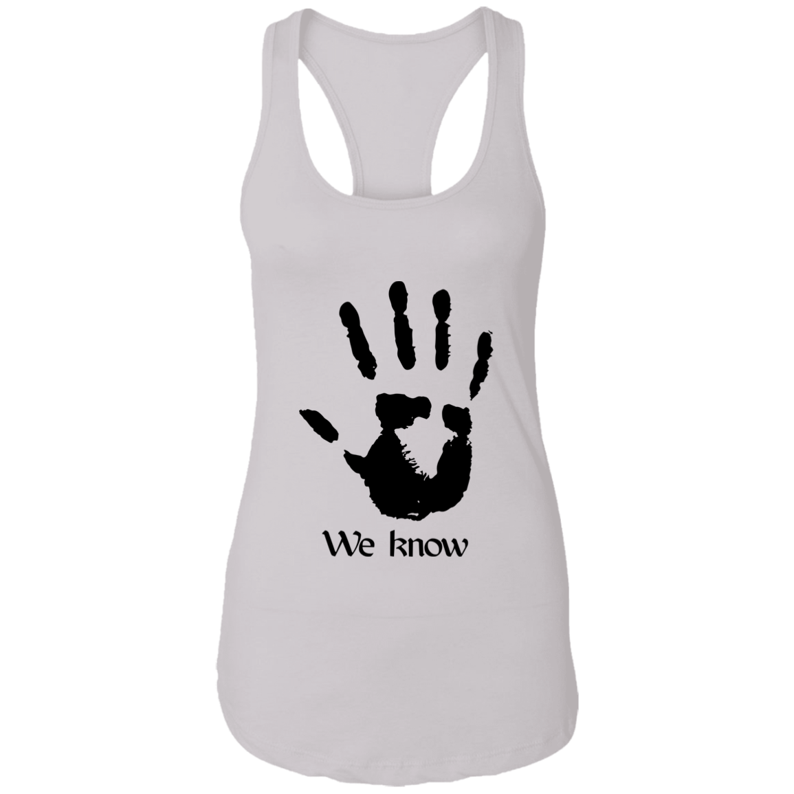 We Know Ladies Racerback Tank Top Secondary image