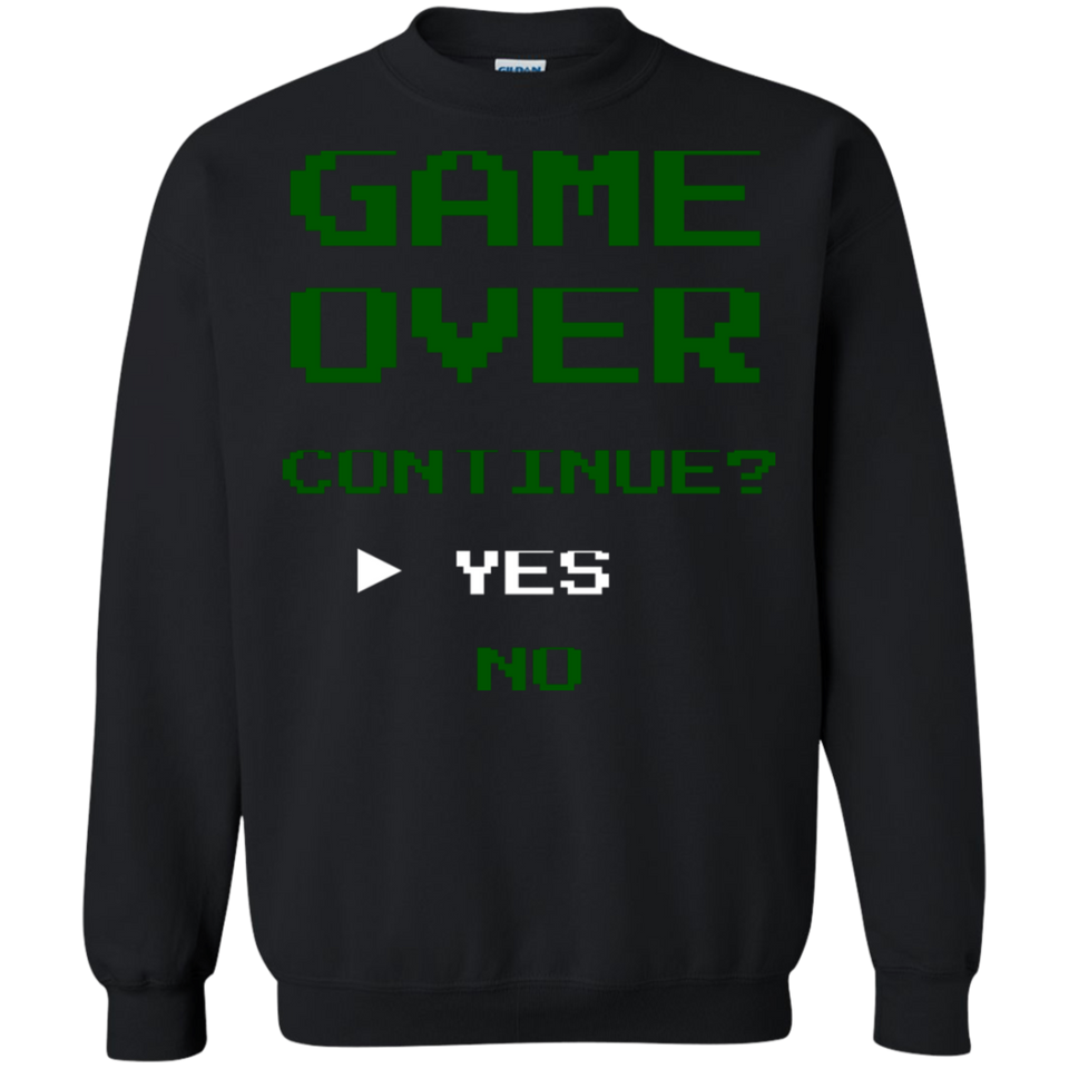 Game Over Continue Video Gaming Crewneck Pullover Sweatshirt  8 oz.
