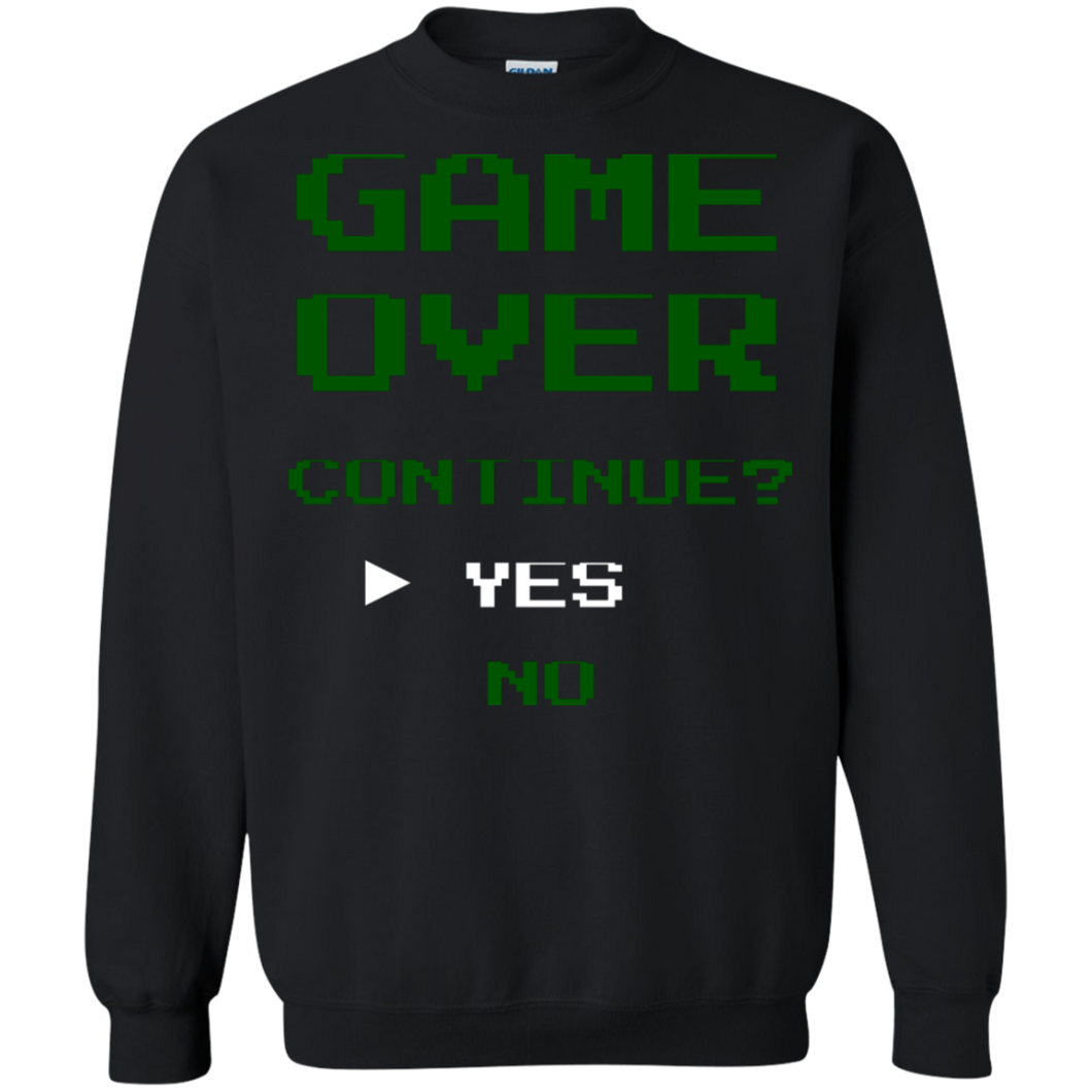 Game Over Continue Video Gaming Crewneck Pullover Sweatshirt  8 oz.