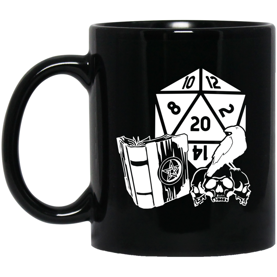 Dragon Fantasy RPG Dice Mug | Dungeon Master Mug | Tabletop RPG | Tabletop Games | RPG Mug | Role Playing Game Mug 11 oz. Black Mug