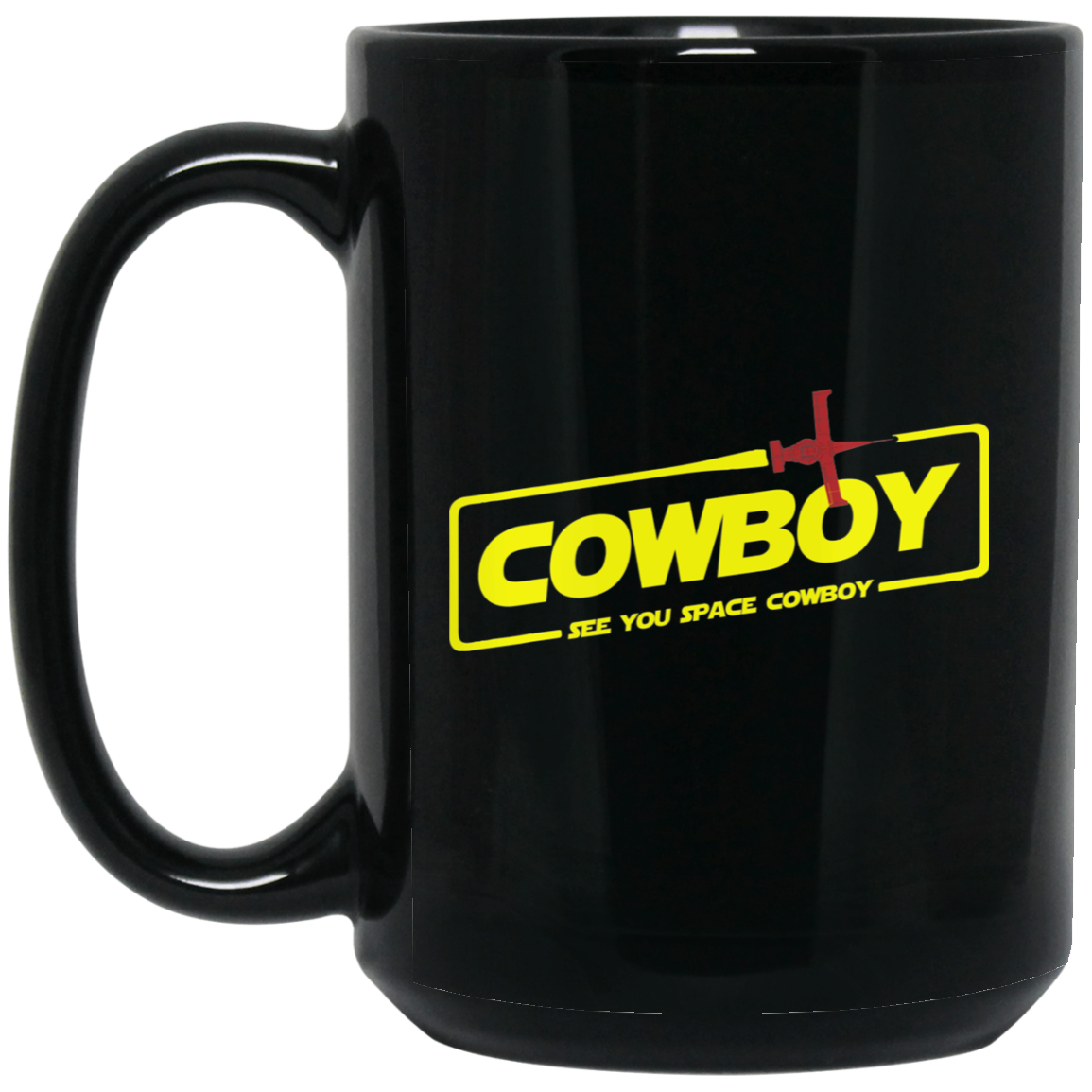 Cowboy A Space Cowboy Story 15 oz. Black Mug Secondary image