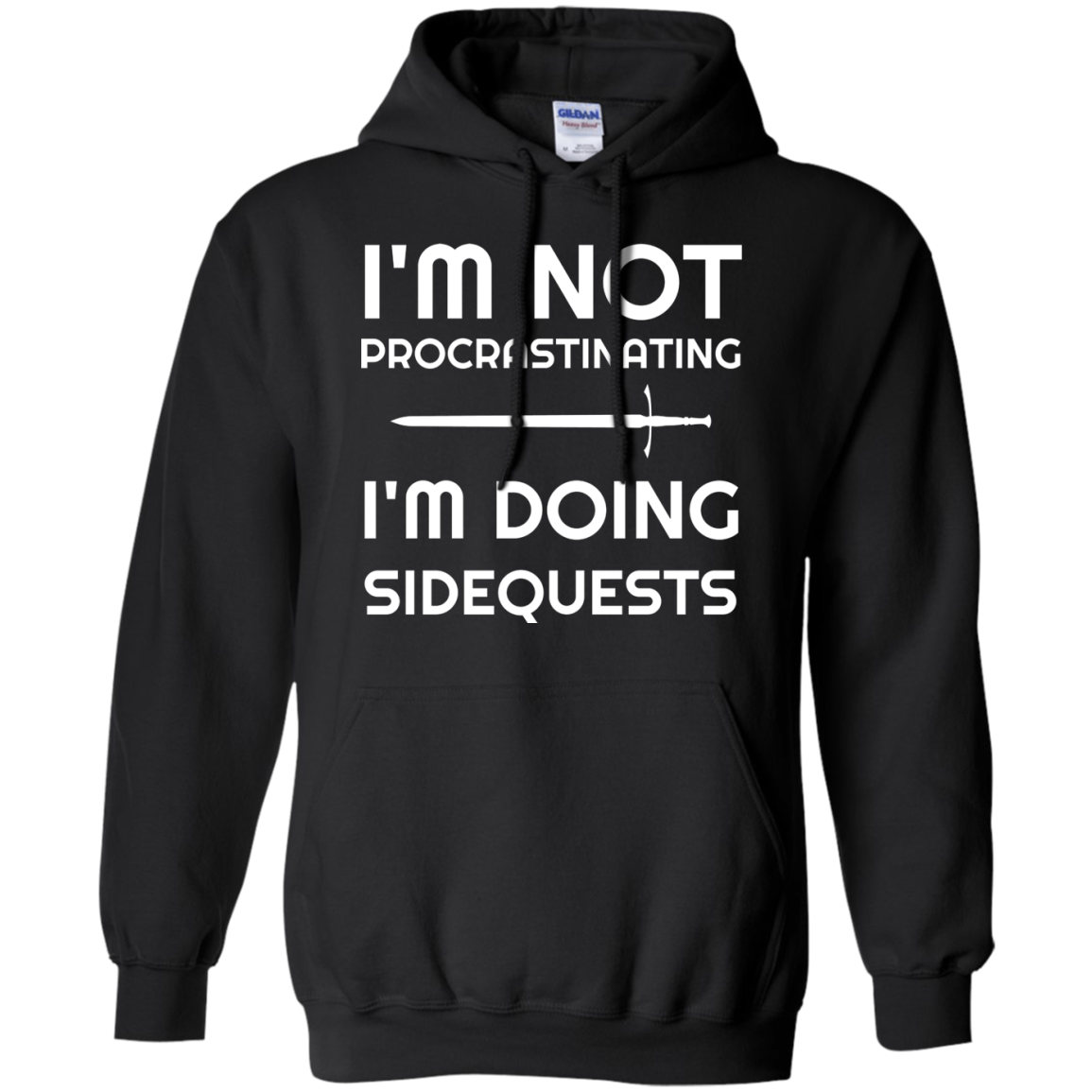 I'm Not Procrastinating I'm Doing Side Quests RPG Video Gaming Pullover Hoodie 8 oz. Secondary image