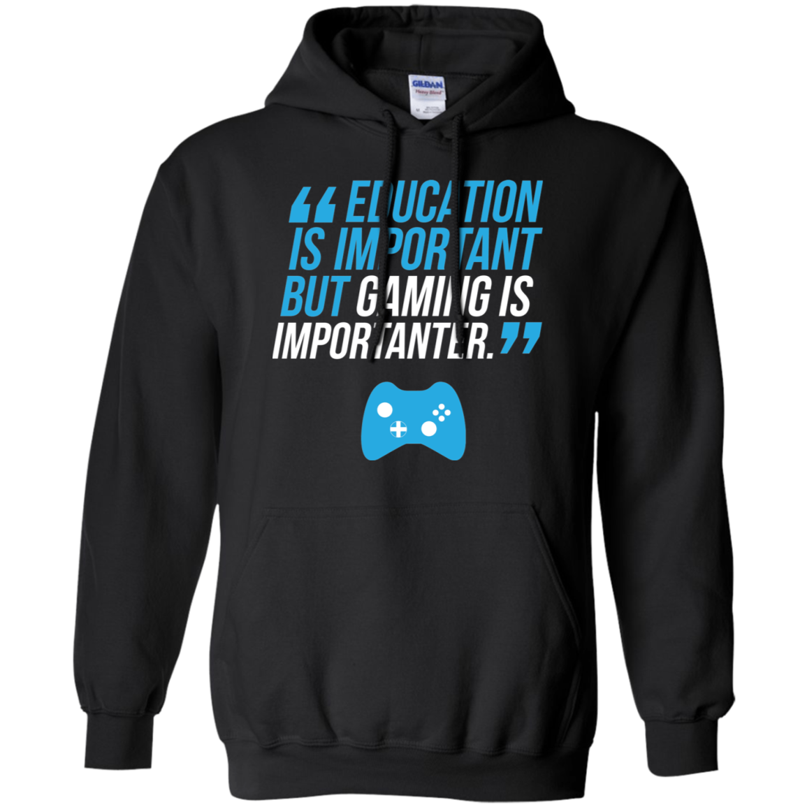 Education Is Important But Gaming Is Importanter - Video Gamer Pullover Hoodie 8 oz. Secondary image