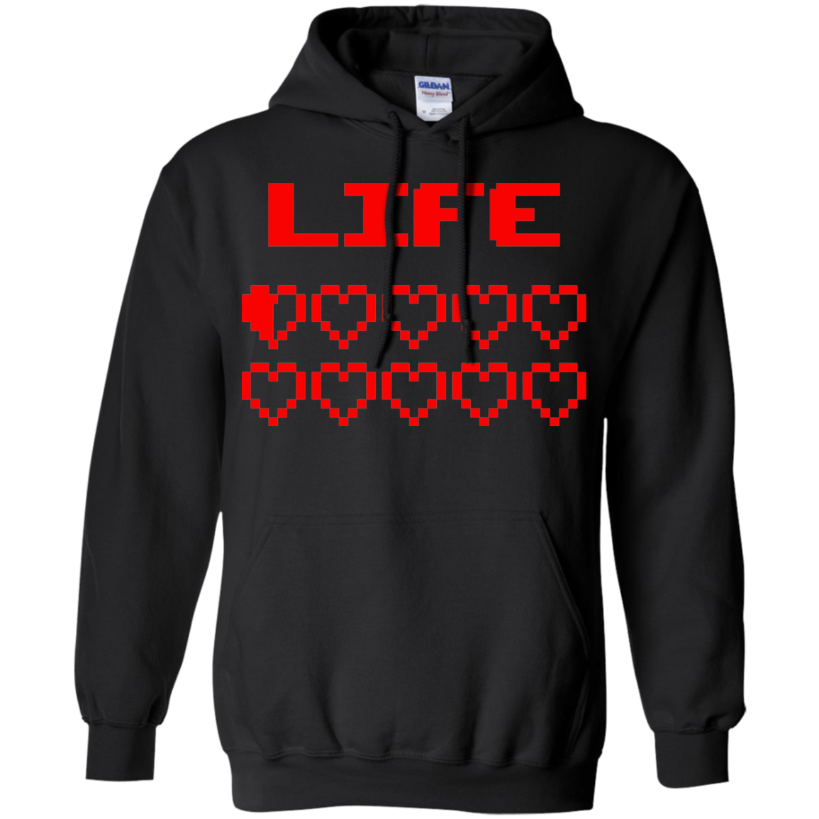 Game Hearts Health Bar - Video Gaming Pullover Hoodie 8 oz. Secondary image