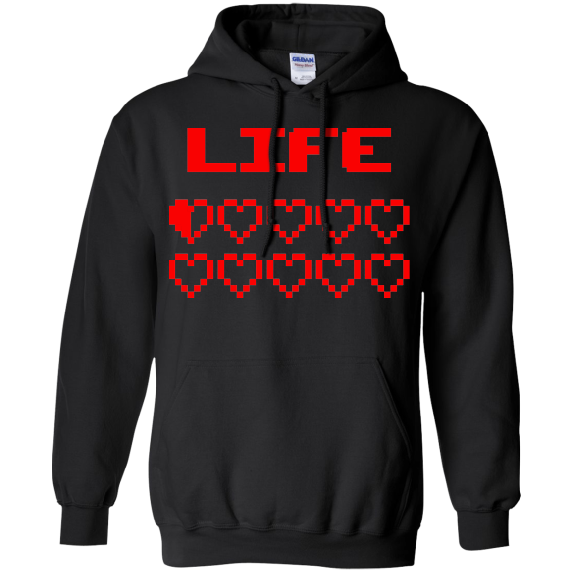 Game Hearts Health Bar - Video Gaming Pullover Hoodie 8 oz.
