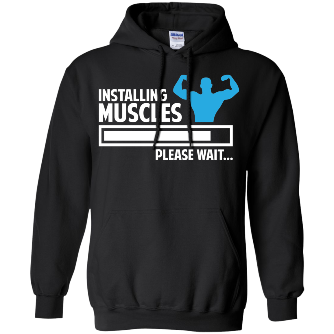Installing Muscles Gym Workout Pullover Hoodie 8 oz. Secondary image