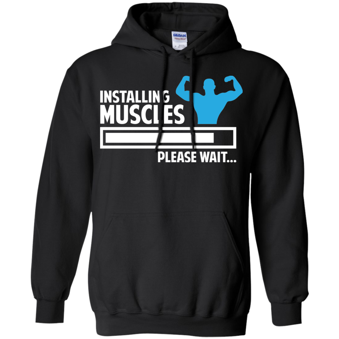 Installing Muscles Gym Workout Pullover Hoodie 8 oz.