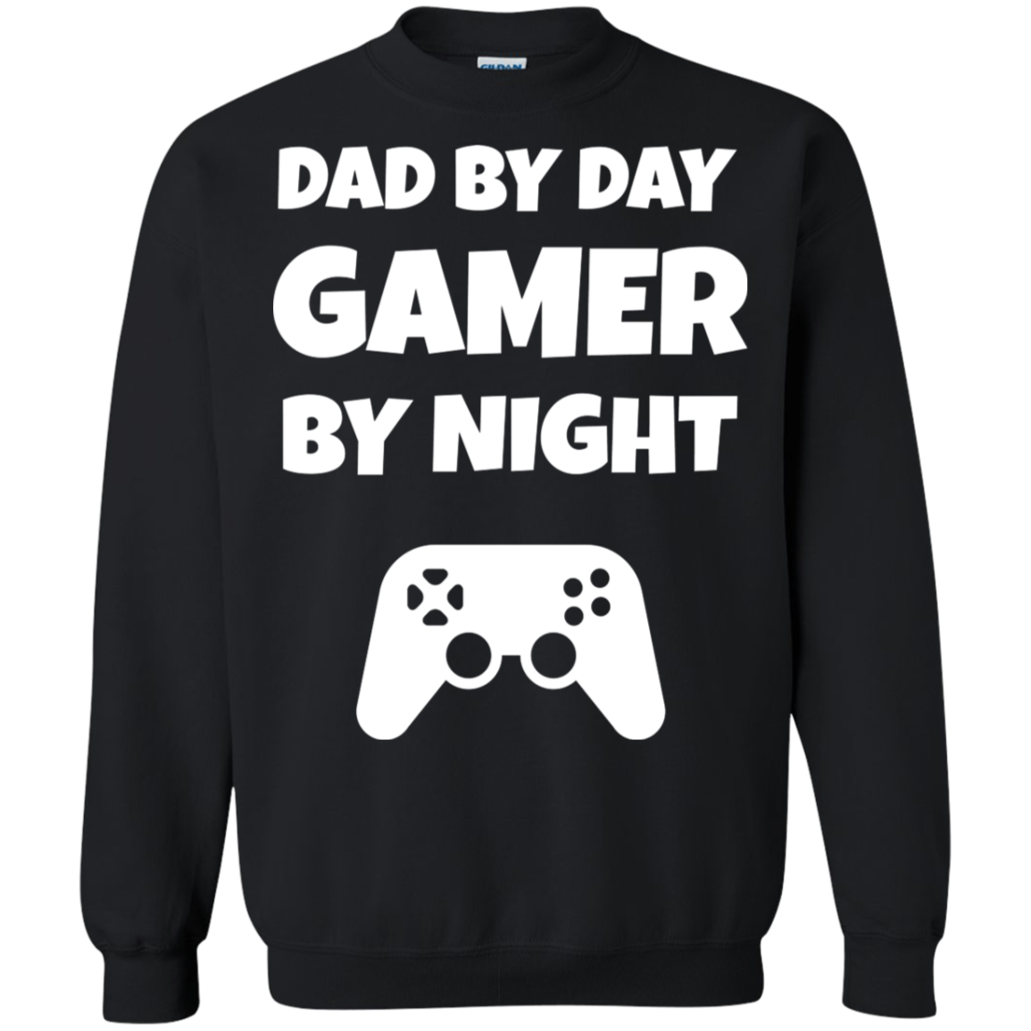 Dad By Day Gamer By Night Video Gamer Crewneck Pullover Sweatshirt  8 oz. Main image