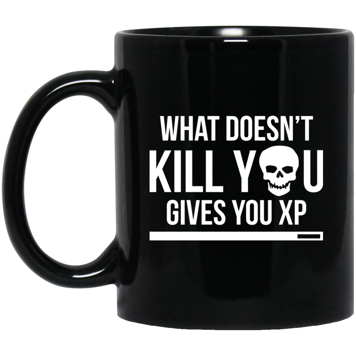 What Doesn't Kill You Gives You XP 11 oz. Black Mug Secondary image