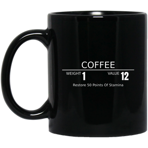 Coffee RPG 11 oz. Black Mug coffee mug rpg skyrim morrowind oblivion elder scrolls