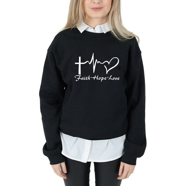 Faith, Hope, & Love Letter Christian Jesus Sweatshirt