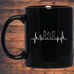 Chess Pieces Heartbeat Mug / Chess Gift Mug / Chess Lover 11 oz. Black Mug