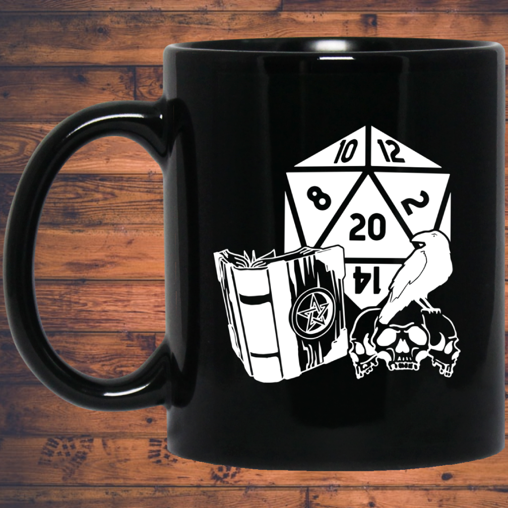 Dragon Fantasy RPG Dice Mug | Dungeon Master Mug | Tabletop RPG | Tabletop Games | RPG Mug | Role Playing Game Mug 11 oz. Black Mug Main image