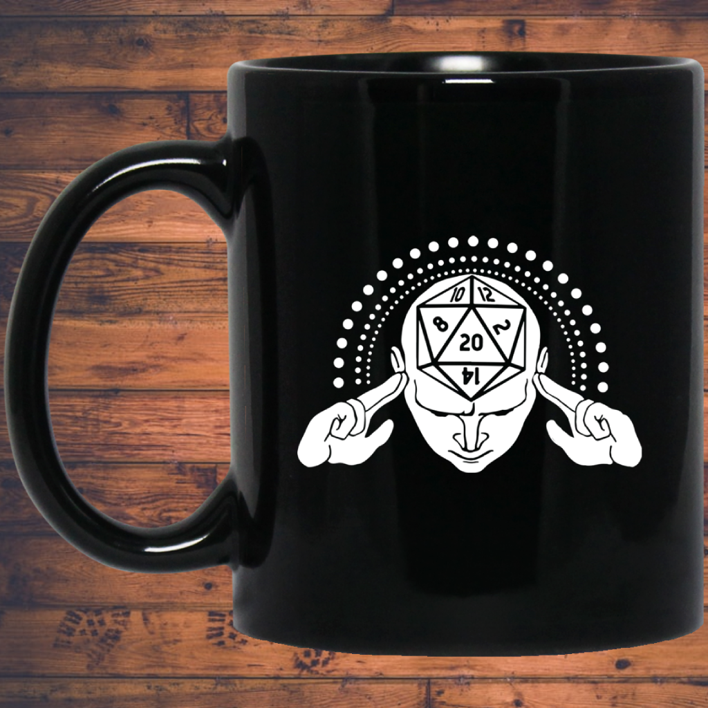Psionic Dragon Fantasy RPG Dice Mug | Dungeon Master Mug | Tabletop RPG | Tabletop Games | RPG Mug | Role Playing Game Mug 11 oz. Black Mug Main image