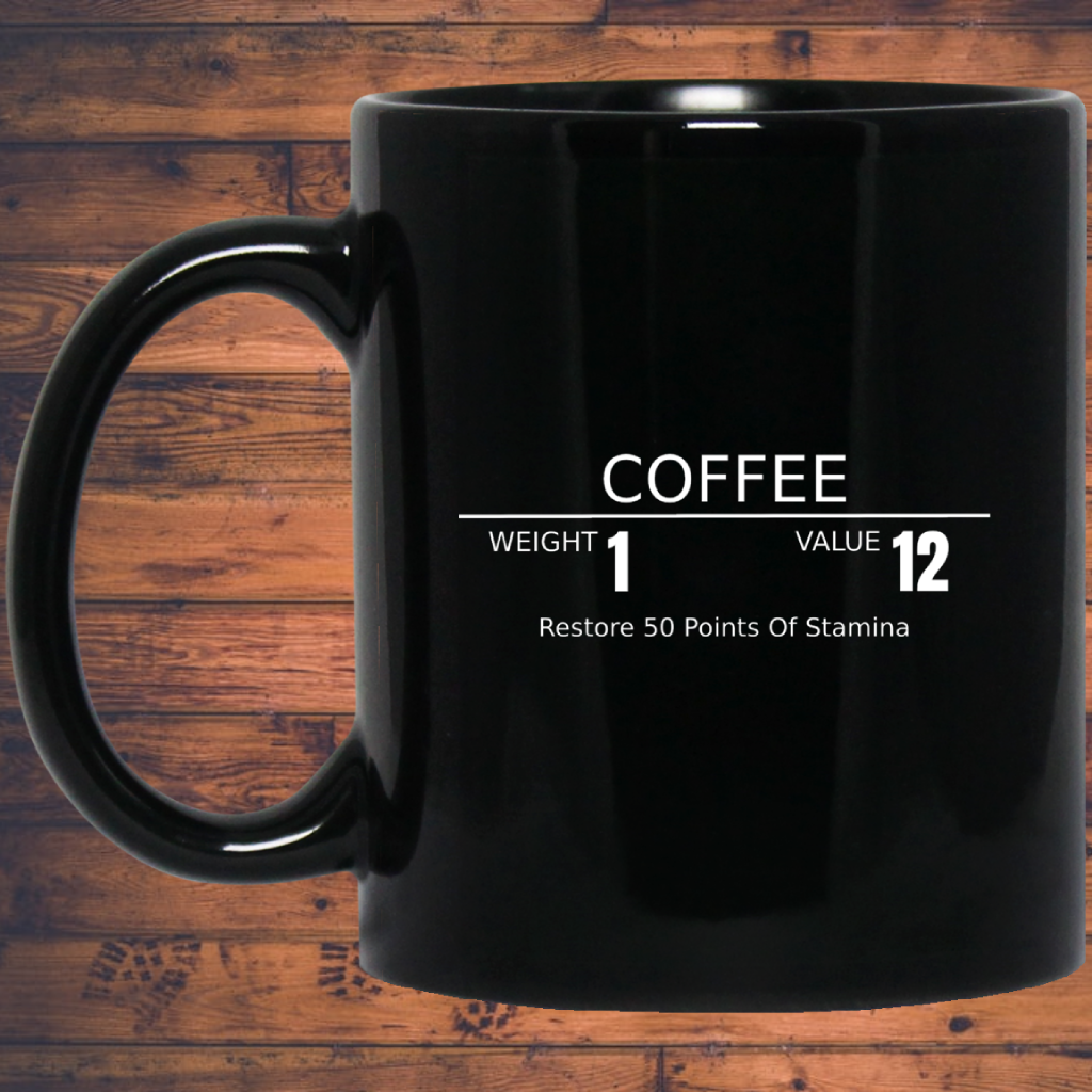 Coffee RPG 11 oz. Black Mug