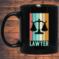Lawyer Scales Of Justice Mug | Lawyer Retro Mug | Lawyer In Training Black Mug