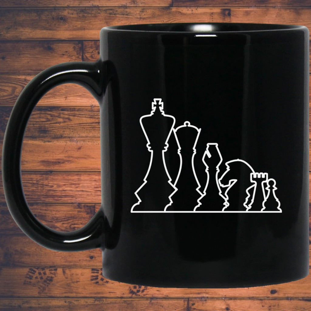 Chess Pieces Mug / Chess Gift Mug / Chess Lover 11 oz. Black Mug Main image