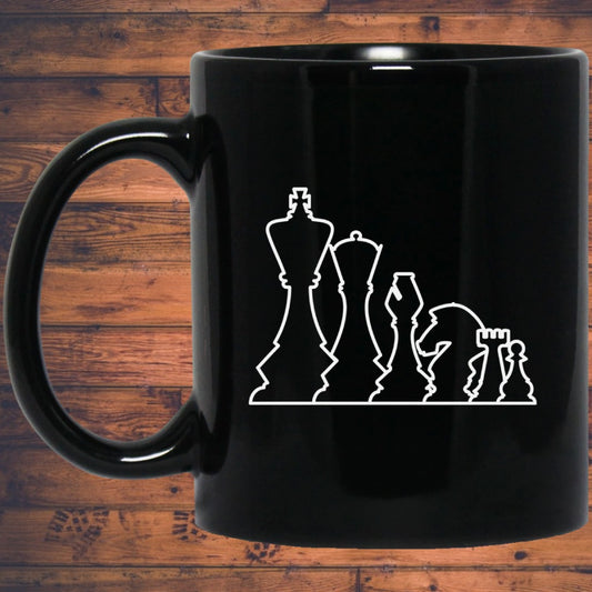 Chess Pieces Mug / Chess Gift Mug / Chess Lover 11 oz. Black Mug