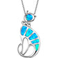 Blue Opal Sea Turtle Pendant Necklace