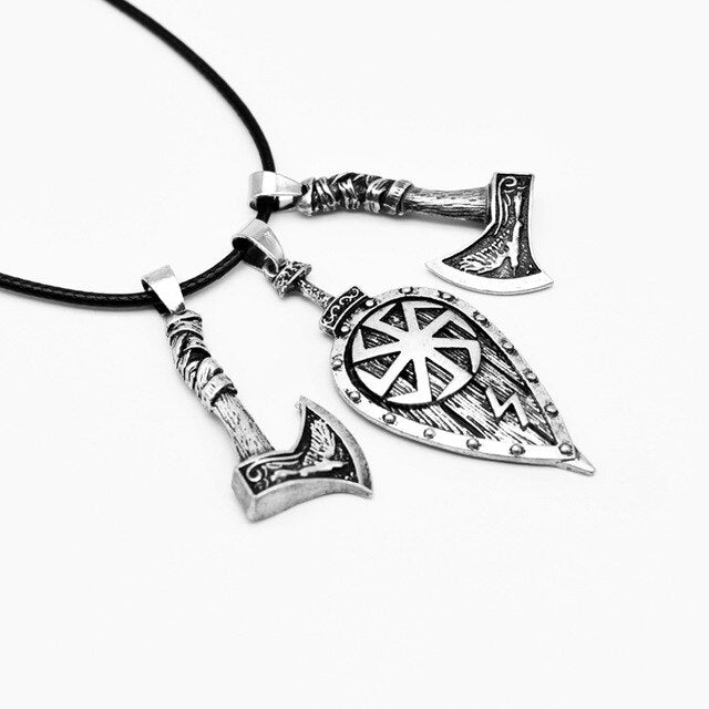 Axe & Shield Pendant Necklace