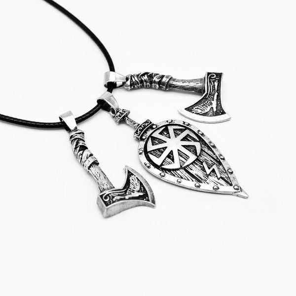 Axe & Shield Pendant Necklace