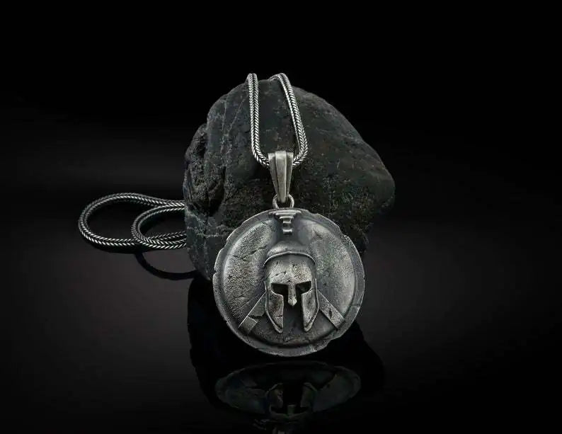 Spartan Shield Pendant Necklace - Greek Spartan Necklace Main image