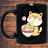 Shiba Inu Mug | Kawaii Shiba Inu Gifts Anime | Funny Shiba Inu Eating Ramen 11 oz. Black Mug Shiba Inu Mug | Kawaii Shiba Inu Gifts Anime | Funny Shiba Inu Eating Ramen 11 oz. Black Mug