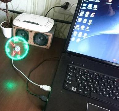 Mini USB Fan LED Clock