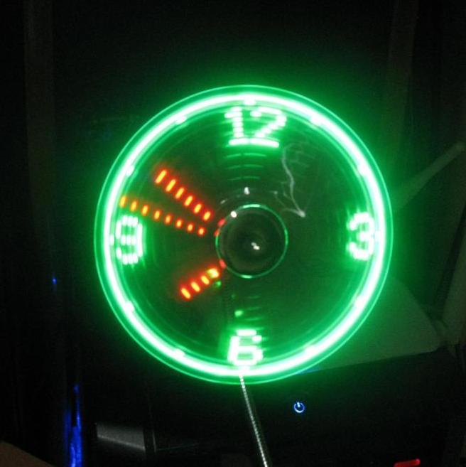 Mini USB Fan LED Clock