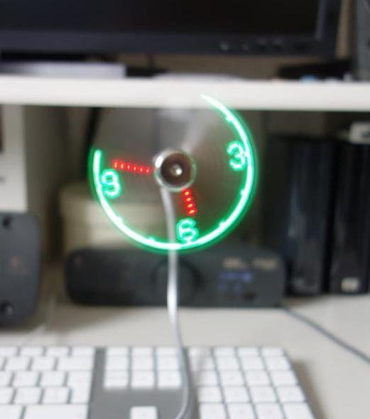 Mini USB Fan LED Clock