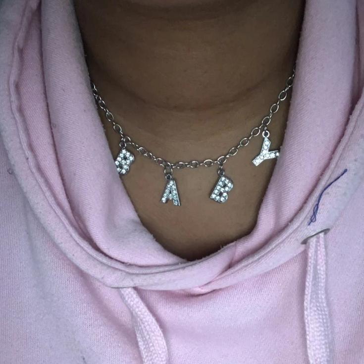 Baby Crystal Silver Choker Necklace