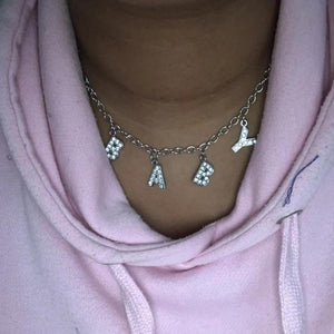 Baby Crystal Silver Choker Necklace Baby Crystal Silver Choker Necklace