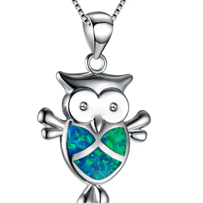Blue Opal Sea Turtle Pendant Necklace