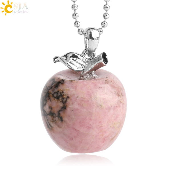 Crystal Apple Pendant Necklace | Apple Necklace