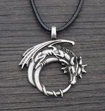 Winged Dragon On Moon Pendant Necklace dragon necklace, dragon pendant