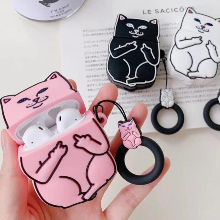 Cartoon Cat AirPods Case Main image