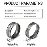 Stainless Steel Odin Norse Viking Ring mens viking rings, norse ring, nordic rings, odin ring