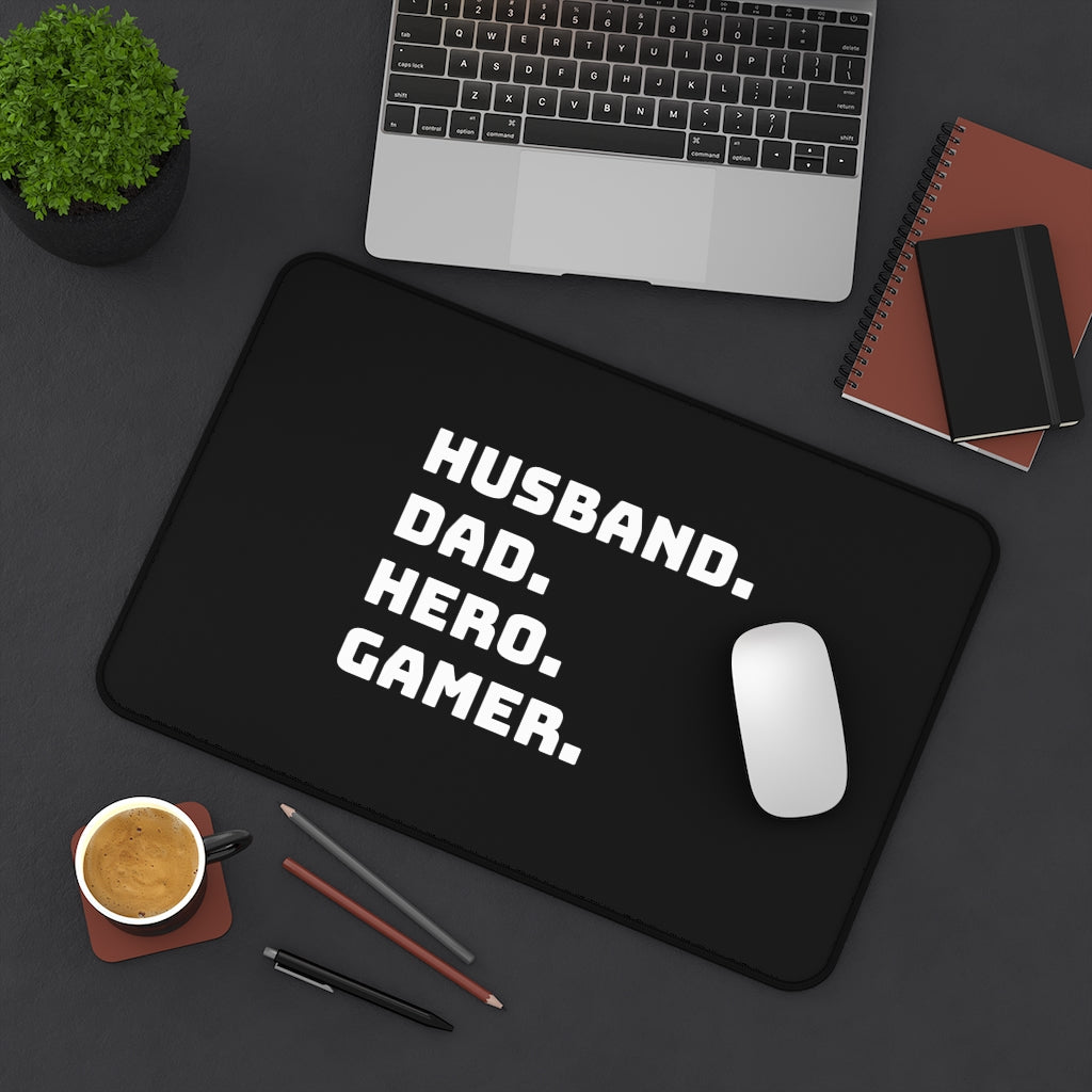 Husband Dad Hero Gamer Gaming RPG Fantasy Desk Mat | Husband Dad Hero Gamer Mouse Mat | Husband Dad Hero Gamer Mouse Pad Main image