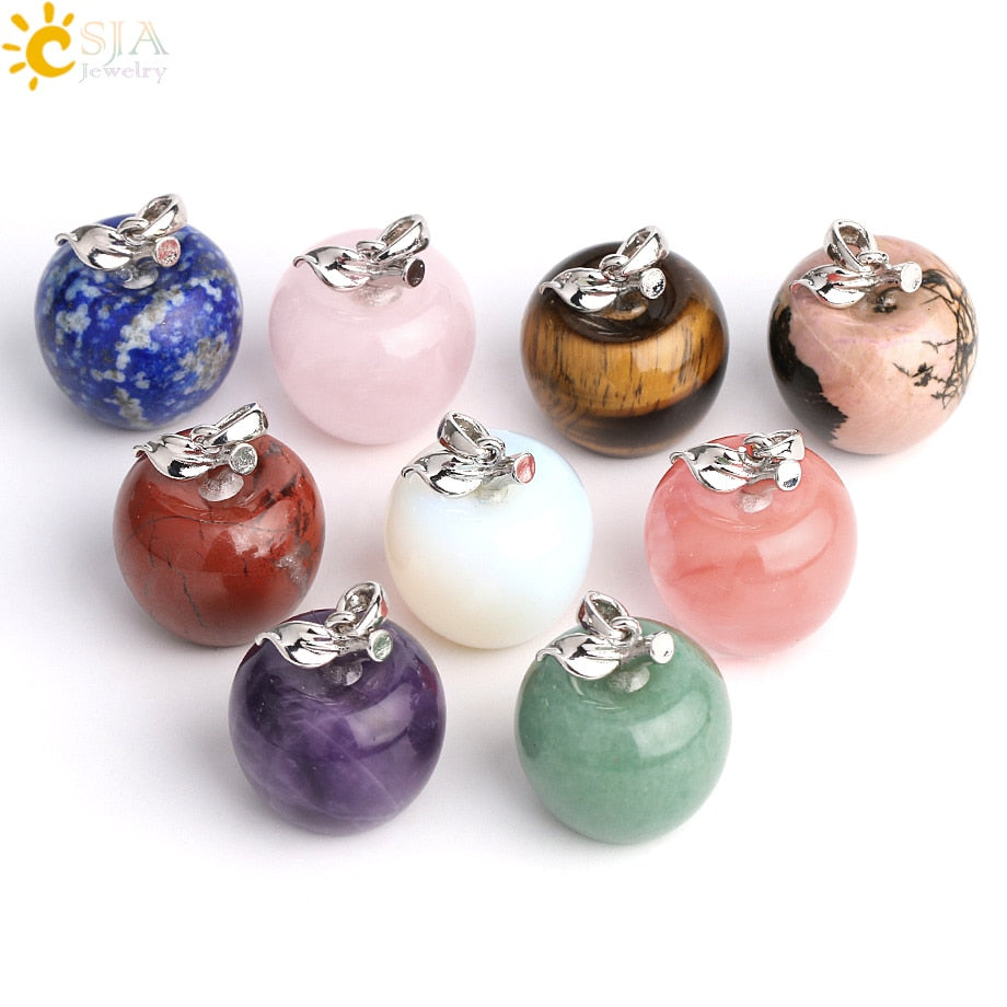 Crystal Apple Pendant Necklace | Apple Necklace Secondary image
