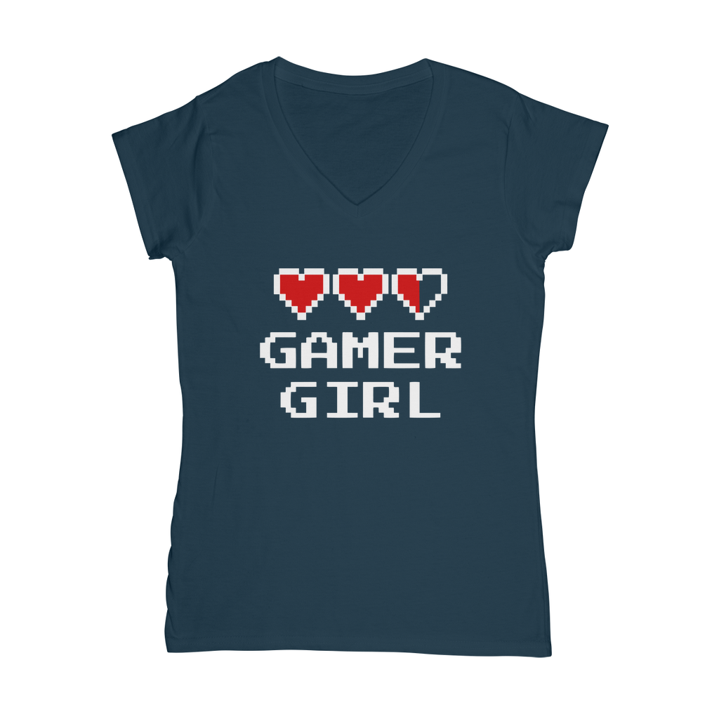 Gamer Girl Video Game ﻿Classic Women's V-Neck T-Shirt