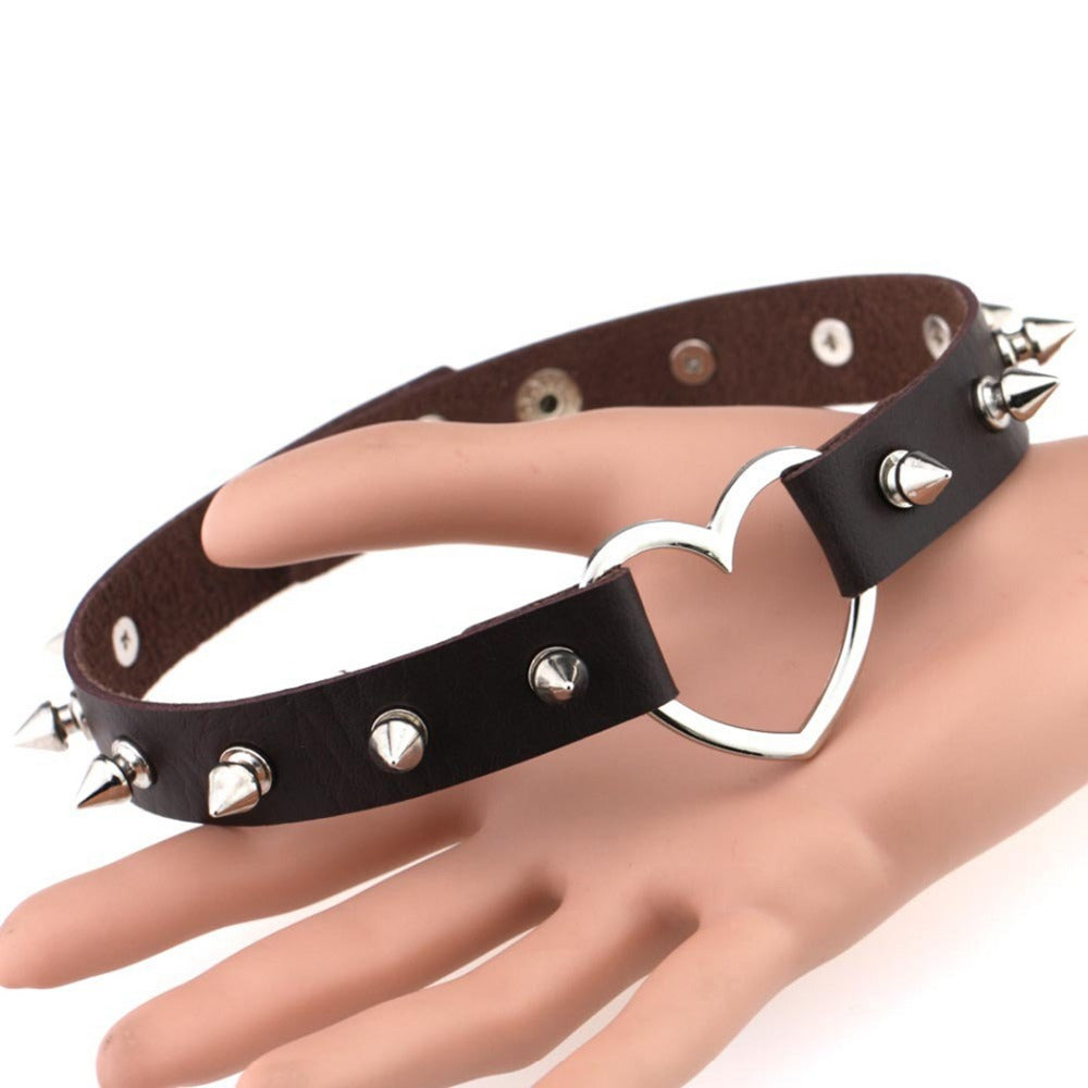 Punk Goth Rivet Choker Necklace Secondary image
