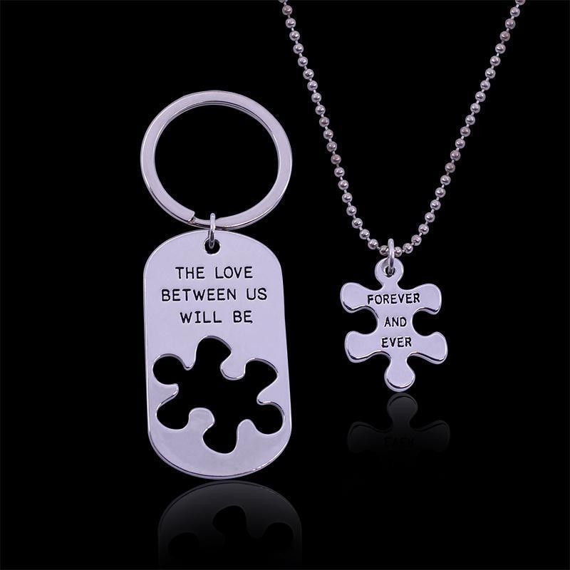 couple necklaces, couples keychains, relationship necklaces, couple chains Main image