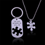 The Love Between Us Will Be Forever And Ever Necklace & Key Chain Set couple necklaces, couples keychains, relationship necklaces, couple chains