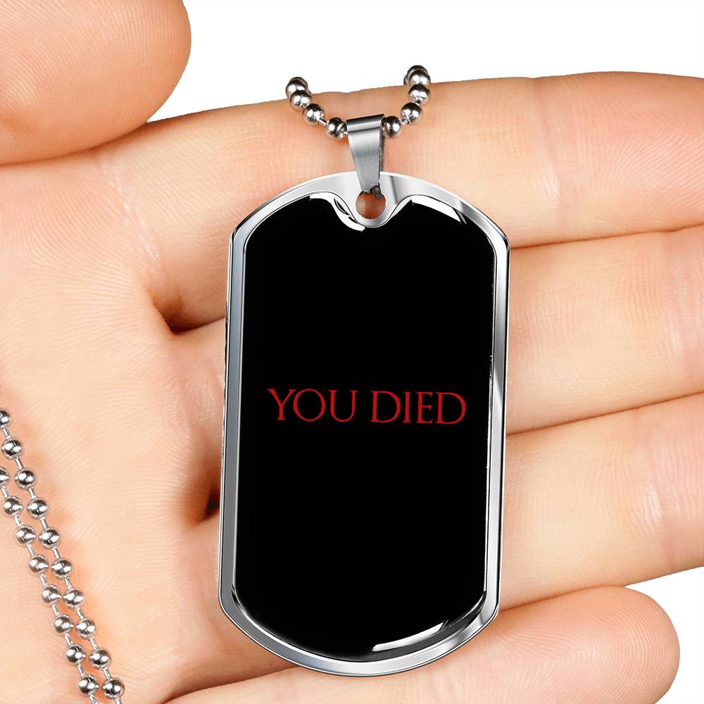 You Died RPG Video Game Dog Tags