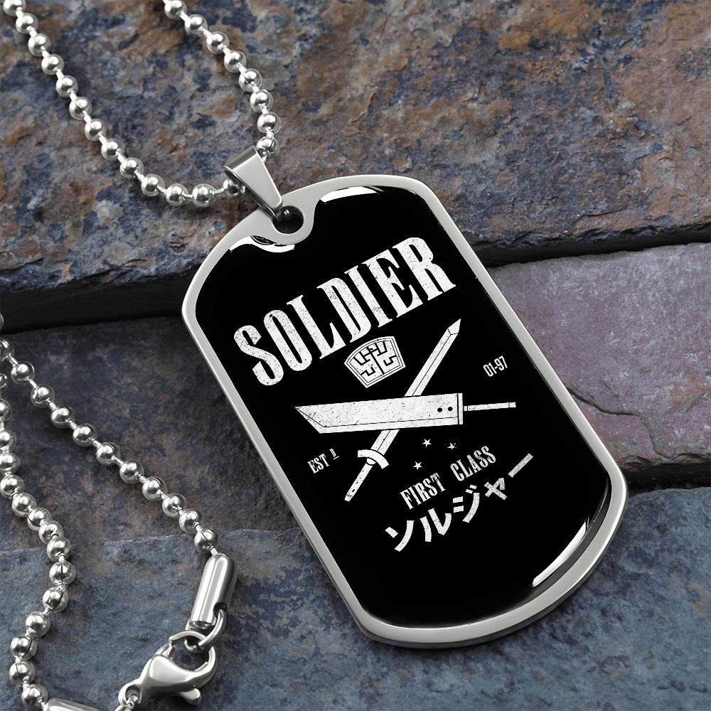 Soldier First Class Fantasy RPG Dog Tags | Gamer Dog Tags | Video Game Dog Tags | RPG Dog Tags | RPG Necklace